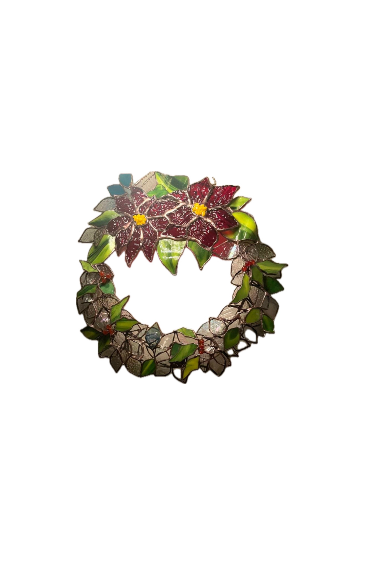 ステンドグラスクリスマスリース